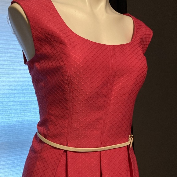 Evan Picone embroidered diamond pattern box pleated dress in petal pink size 10 - Picture 2 of 6